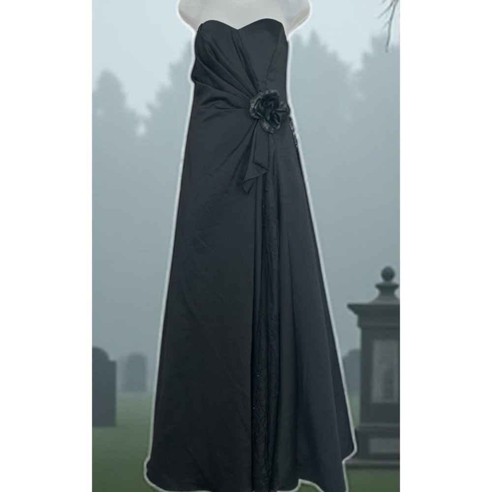 Halloween Play Black Gothic Wedding Evening Dress Pesavento Couture Small Medium - Picture 13 of 14